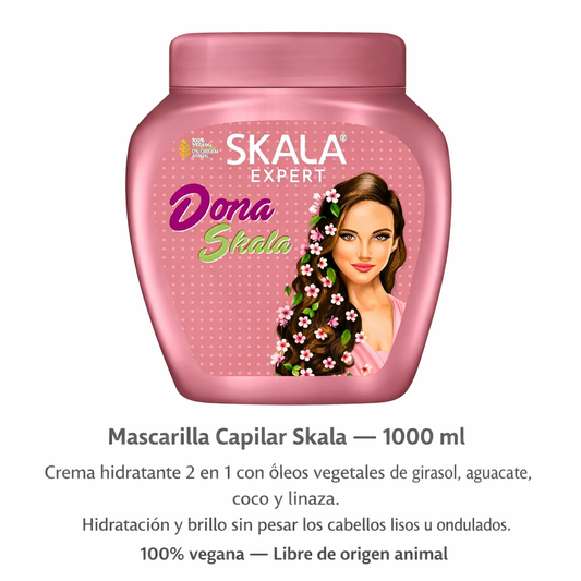 Mascarilla para el cabello Dona Skala 1000ml Fortalece Da Brillo y Nutre
