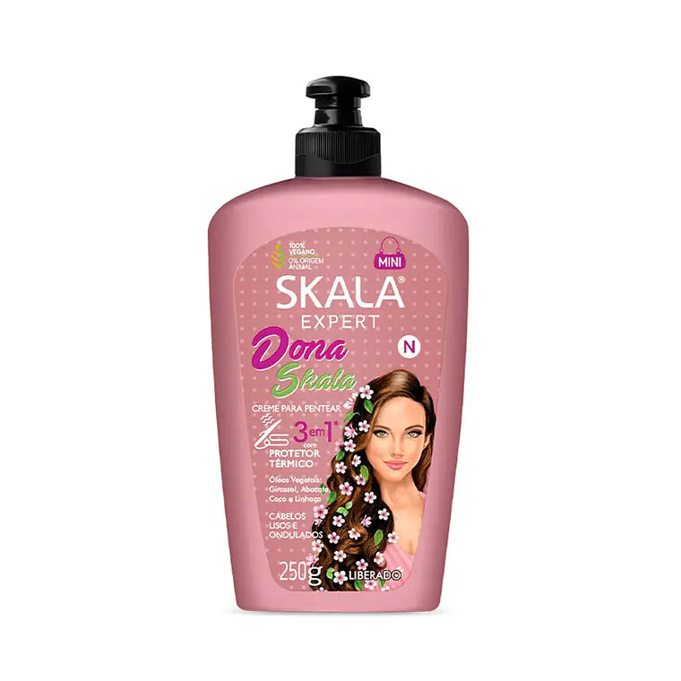 Crema Dona Skala Para Peinar 3En1 Con Protector Térmico 250 G
