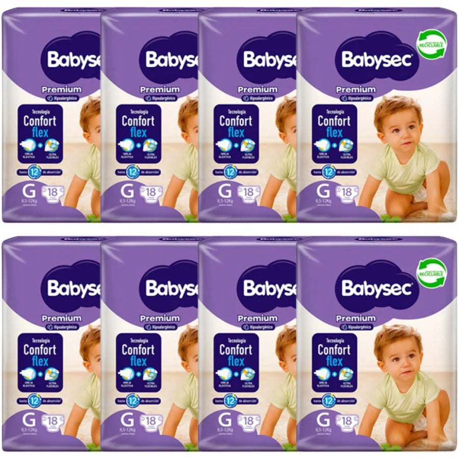 Manga Pañal BabySec Talla G-20 unidades -8 paquetes