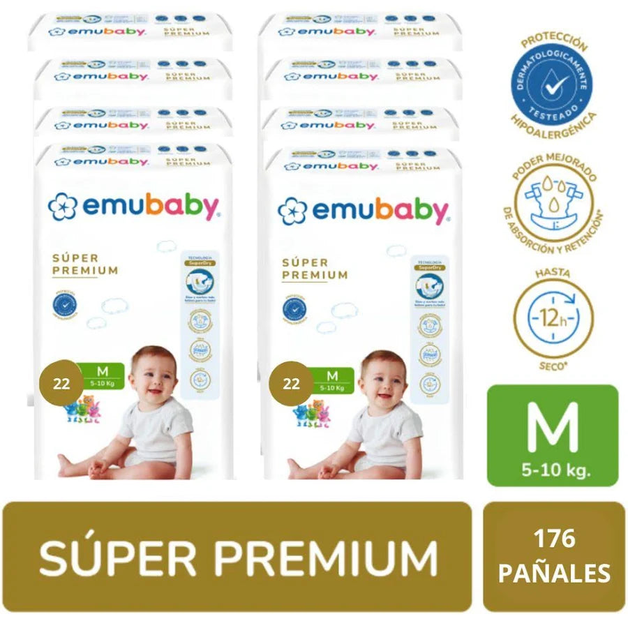Pañal Emubaby Super Premium Talla M x 22 unidades