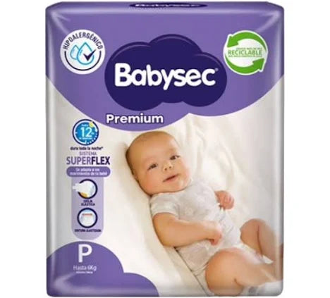 Pañal BabySec Talla P-20 unidades