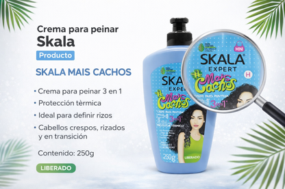 Skala crema para peinar 3 en 1 mais cachos 250g. con protector térmico