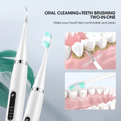 Cepillo dental electrico- espátula para eliminar la placa