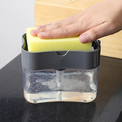 Dispensador de Jabón Portátil para Cocina con Esponja