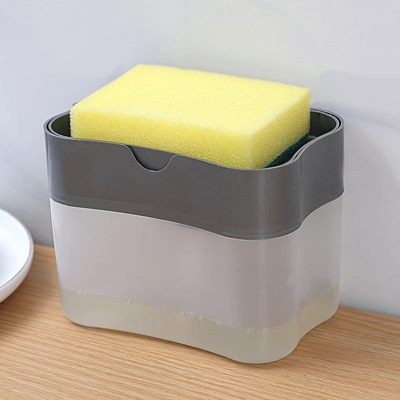 Dispensador de Jabón Portátil para Cocina con Esponja