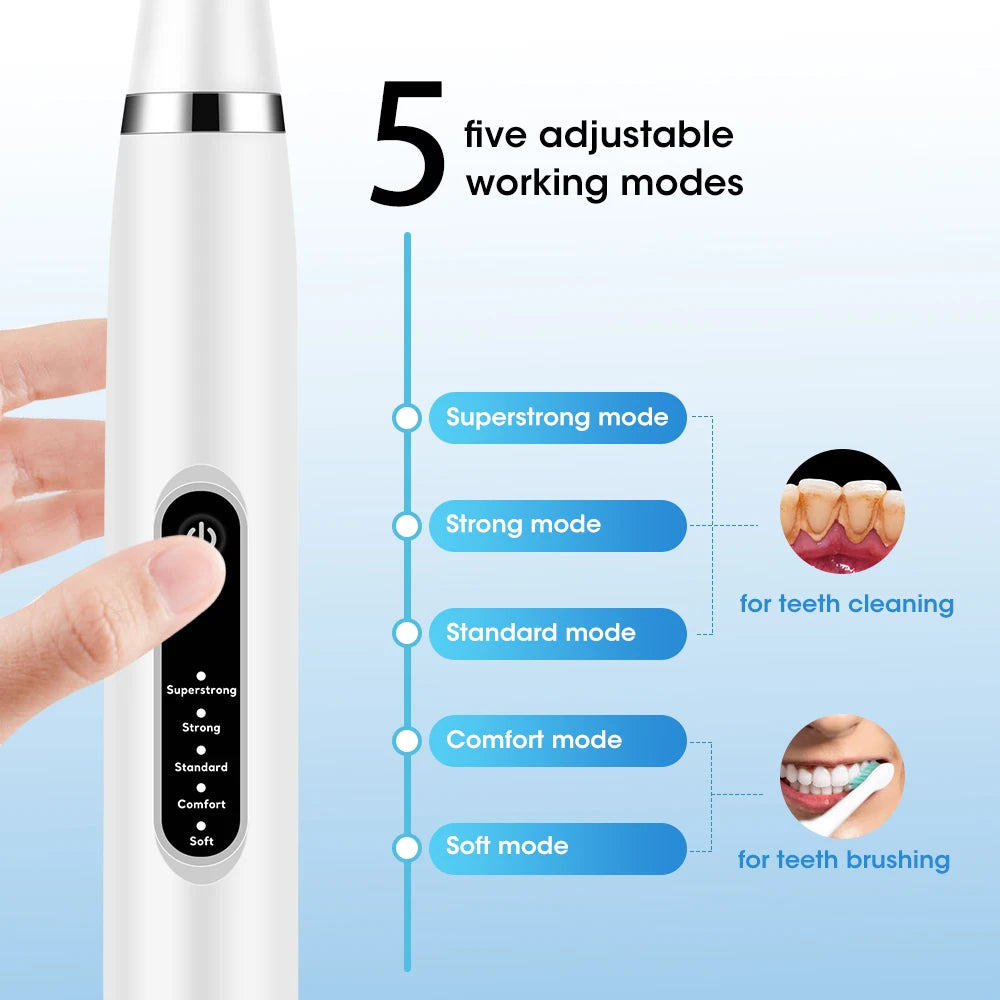 Cepillo dental electrico- espátula para eliminar la placa