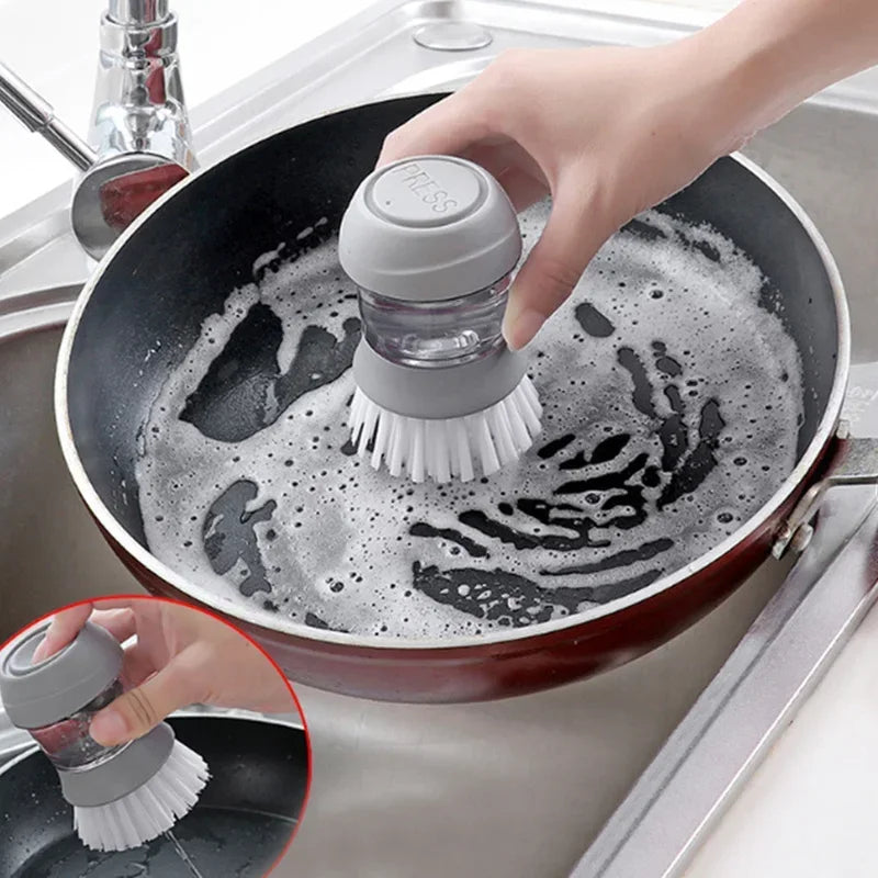 Cepillo Lavavajillas con Dispensador de Jabón para Cocina