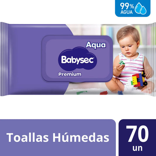 Toalla Húmeda Babysec Premium 99% Agua 70 unidades