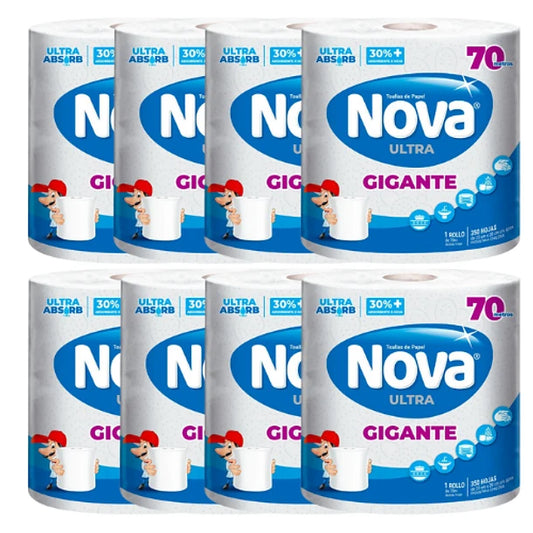Manga Toalla de Papel Nova XL -8 Unidades
