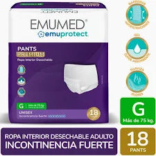 PANTS EMUMED TALLA G 18 unidades - Pañal adulto mayor