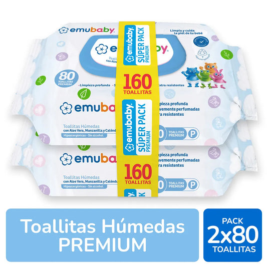 Toalla Emubaby con tapa x 160 unidades